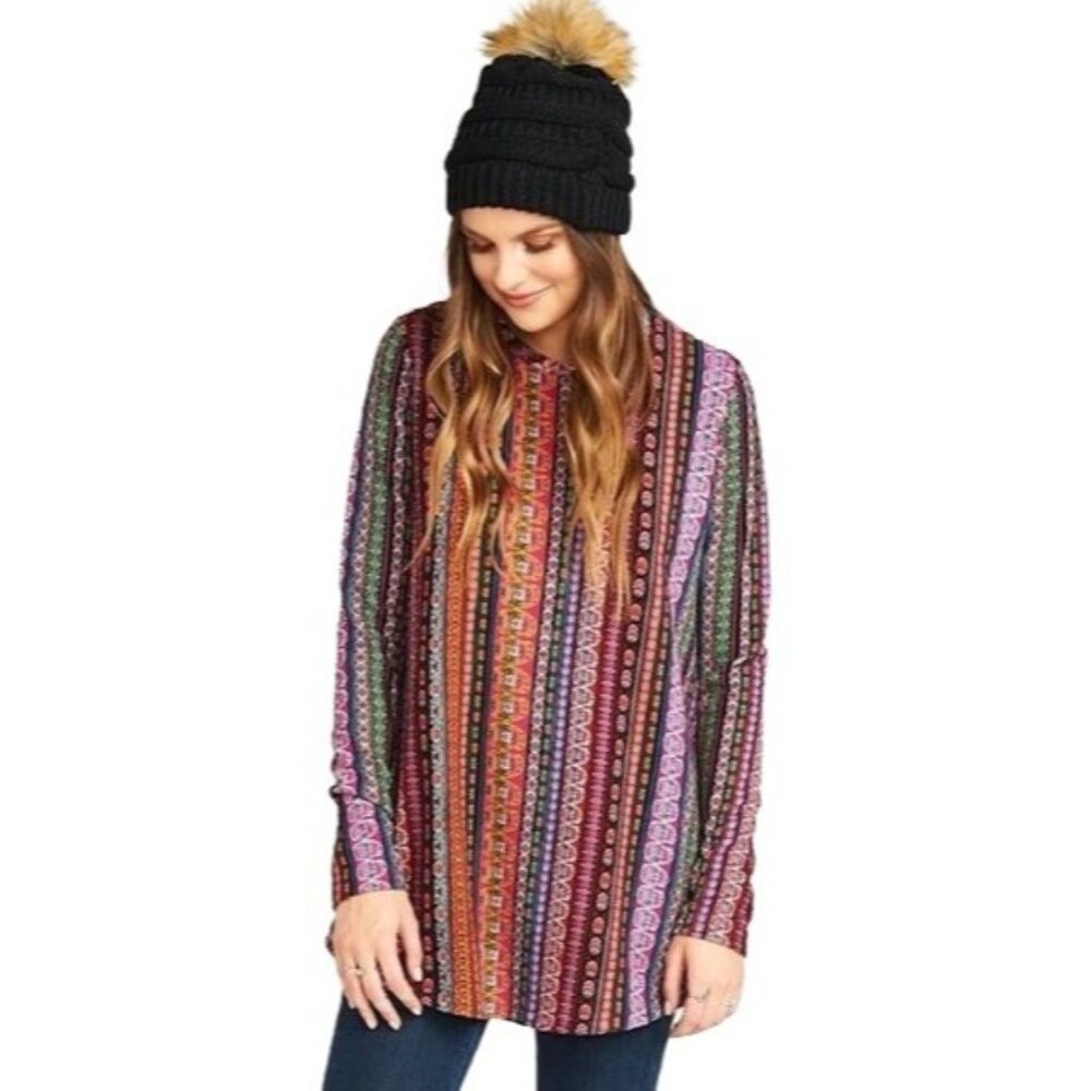 Show Me Your Mumu John Bell Sweater Size Medium Top Colorful Stripe Long Sleeve